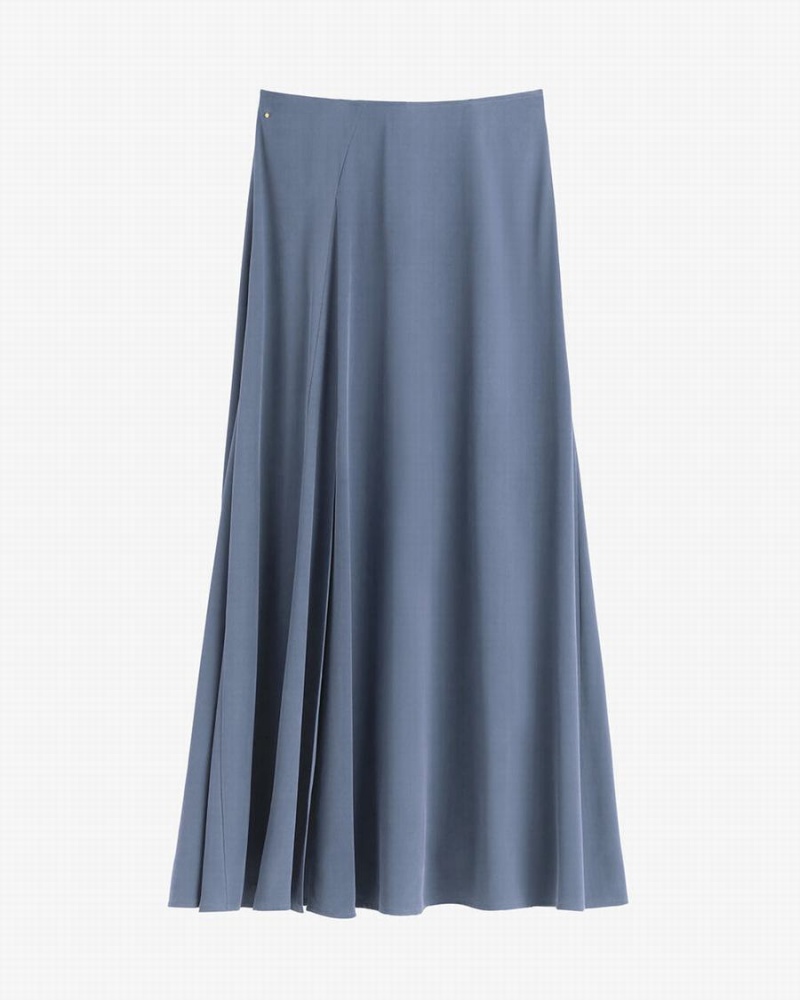Falda Cuyana Washable Silk Maxi Mujer Azules | YWM5324SU