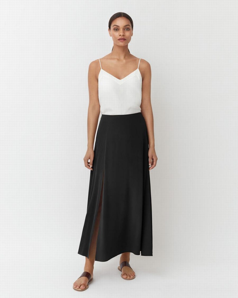 Falda Cuyana Washable Silk Maxi Mujer Negras | WUQ121QJ