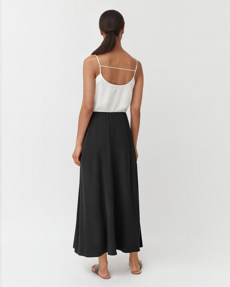 Falda Cuyana Washable Silk Maxi Mujer Negras | WUQ121QJ