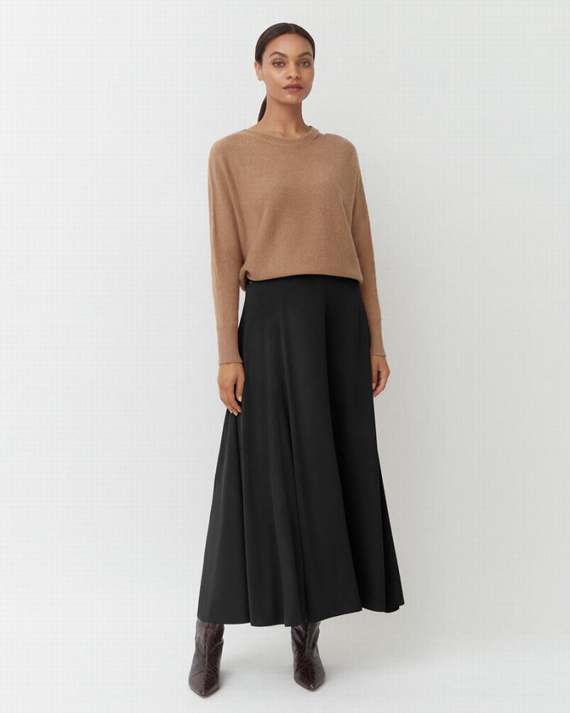 Falda Cuyana Washable Silk Maxi Mujer Negras | WUQ121QJ