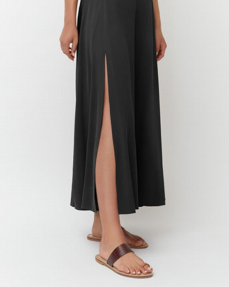 Falda Cuyana Washable Silk Maxi Mujer Negras | WUQ121QJ