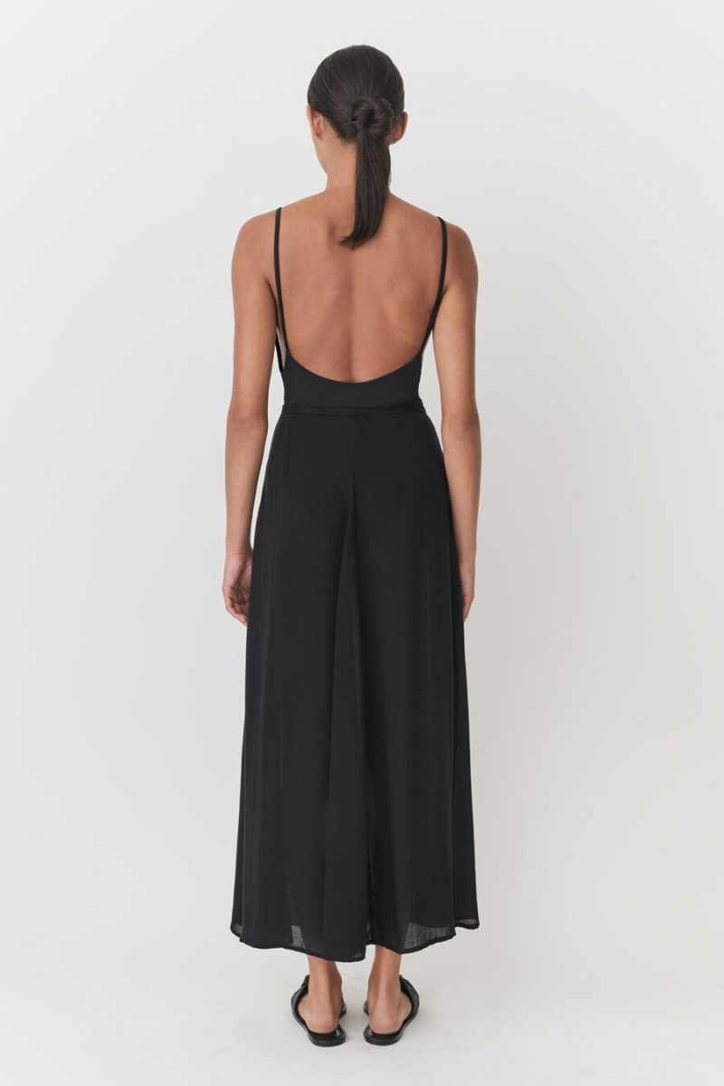 Falda Cuyana Wrap Maxi Cover Up Mujer Negras | BAR612EB