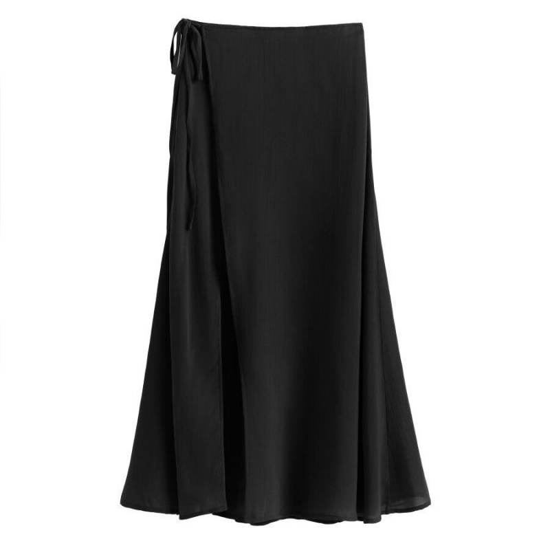Falda Cuyana Wrap Maxi Cover Up Mujer Negras | BAR612EB