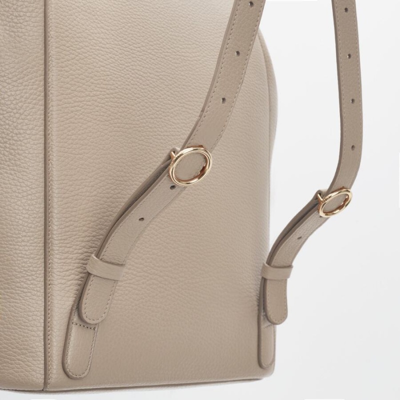 Mochilas Cuyana Cuero Mujer Gris | TXQ841PN
