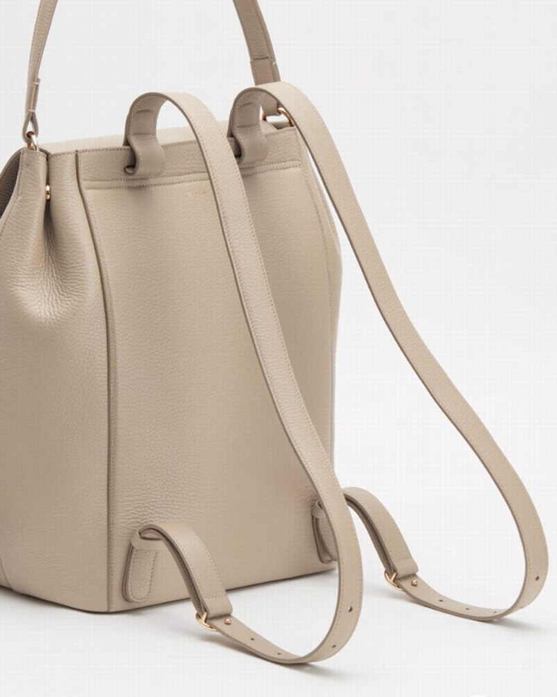 Mochilas Cuyana Cuero Mujer Gris | TXQ841PN