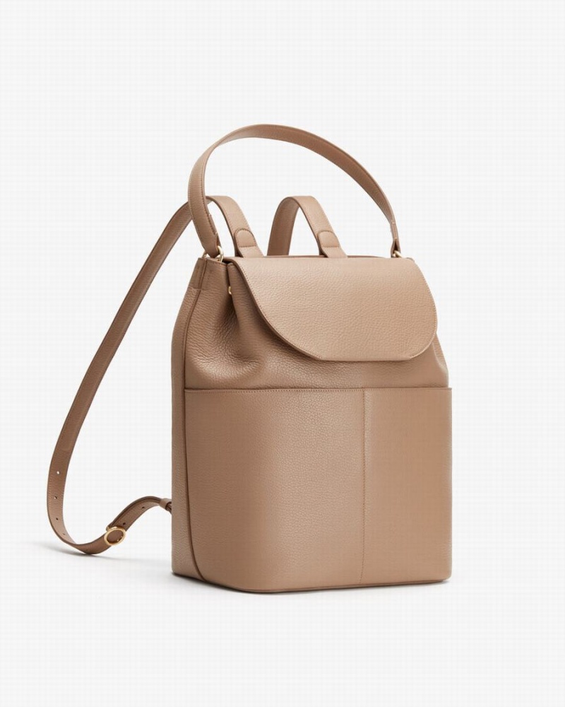 Mochilas Cuyana Cuero Mujer Kaki | WJL6964GD