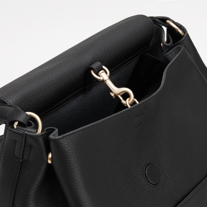Mochilas Cuyana Cuero Mujer Negras | GTE3586ZA