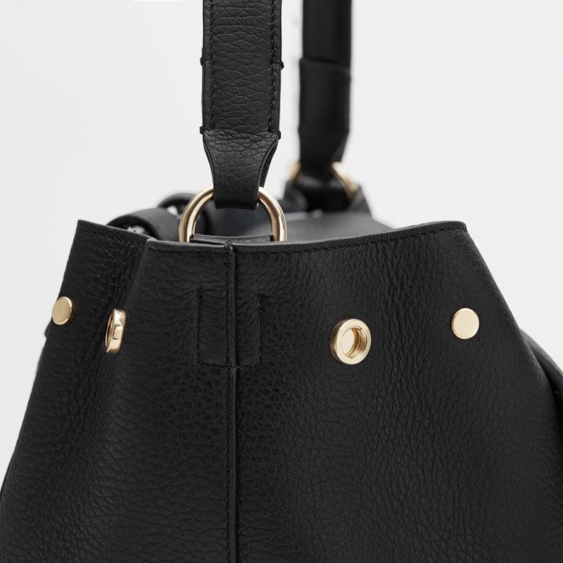 Mochilas Cuyana Cuero Mujer Negras | GTE3586ZA