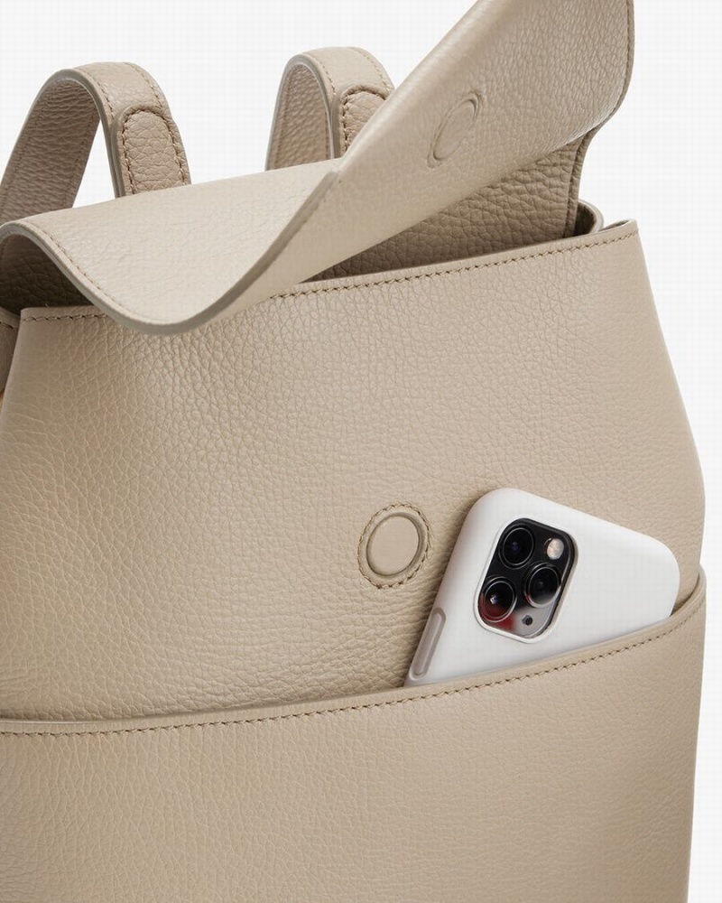 Mochilas Cuyana Mini Cuero Mujer Gris | IDI2974HY