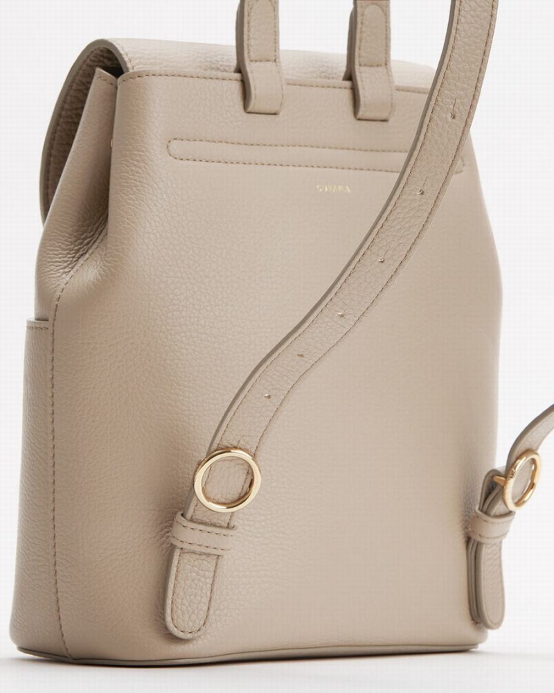 Mochilas Cuyana Mini Cuero Mujer Gris | IDI2974HY
