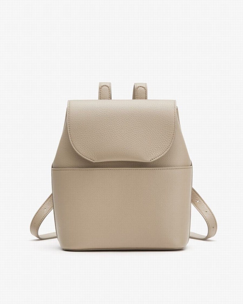 Mochilas Cuyana Mini Cuero Mujer Gris | IDI2974HY