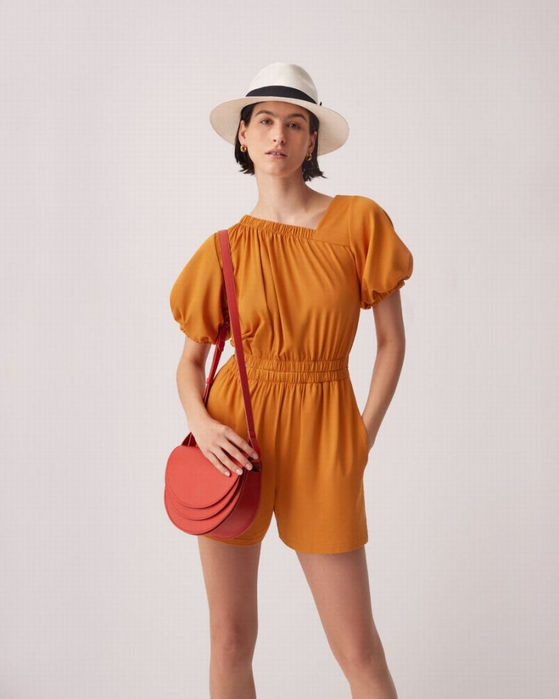 Mono Cuyana Gathered Front Mujer Amarillo | WHC3373AV