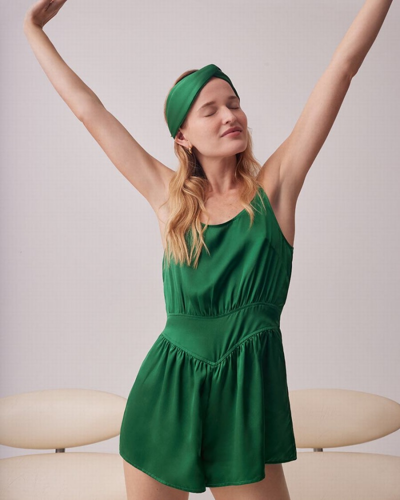 Mono Cuyana Washable Charmeuse Sleep Mujer Verde | HXW5125SG
