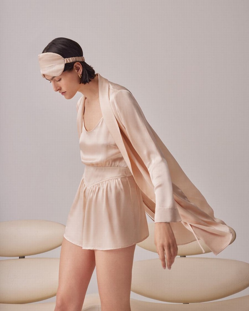 Mono Cuyana Washable Charmeuse Sleep Mujer Creme Blancas | GOA468IZ