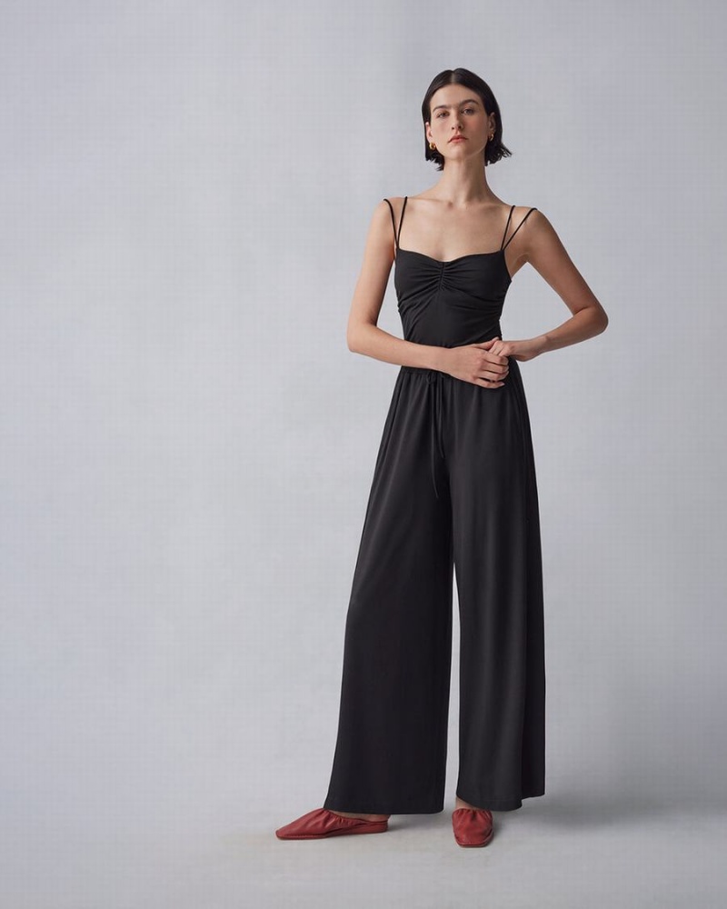 Pantalon Cuyana Anchos-Leg Drawstring Mujer Negras | KMC7364UR