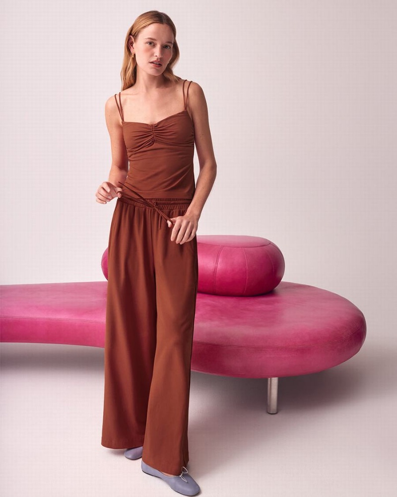 Pantalon Cuyana Anchos-Leg Drawstring Mujer Rojas | IZC9847QS