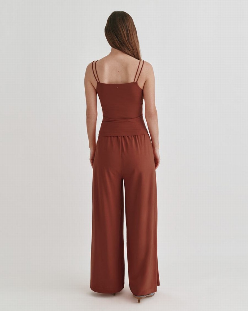 Pantalon Cuyana Anchos-Leg Drawstring Mujer Rojas | IZC9847QS