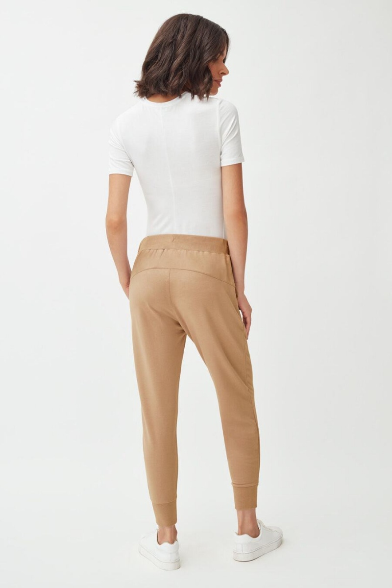 Pantalon Cuyana French Terry Tapered Lounge Mujer Marrones | DGF8827VP