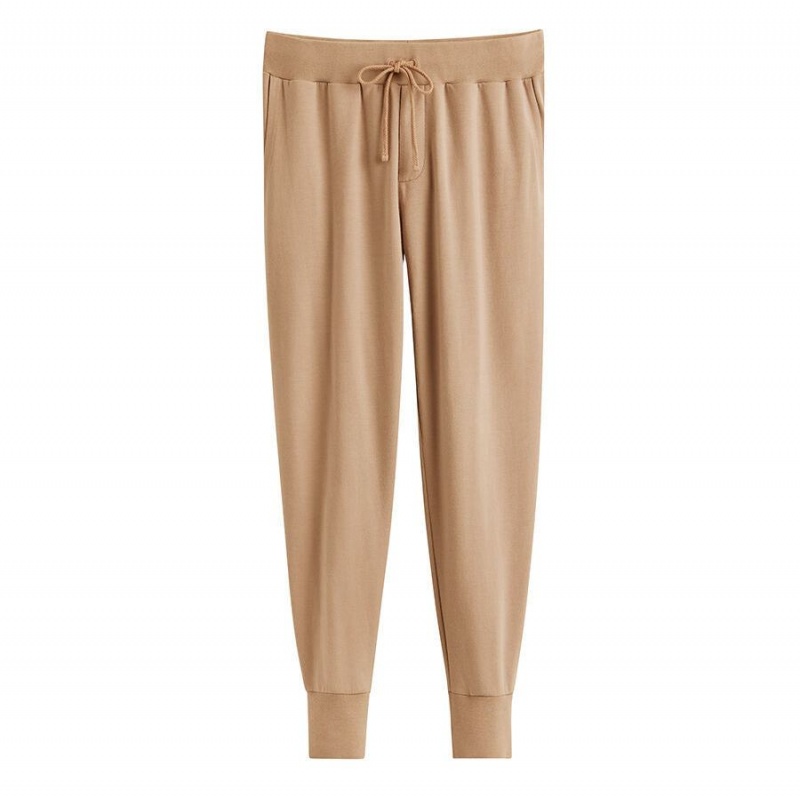 Pantalon Cuyana French Terry Tapered Lounge Mujer Marrones | DGF8827VP