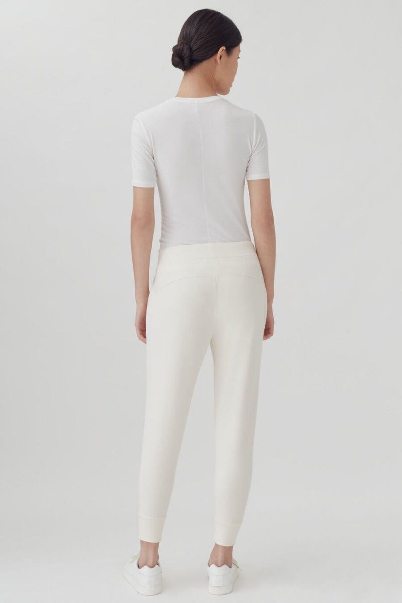 Pantalon Cuyana French Terry Tapered Lounge Mujer Blancas | CRW74FV