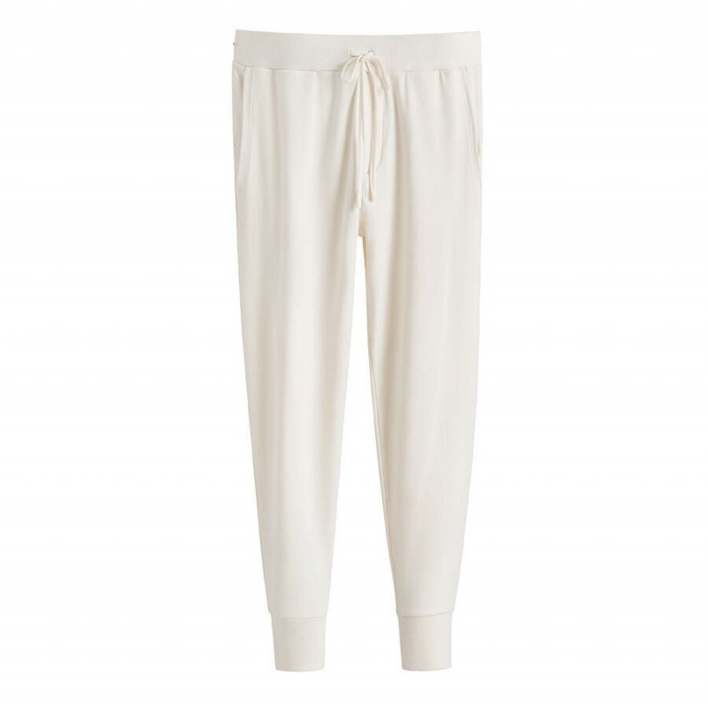 Pantalon Cuyana French Terry Tapered Lounge Mujer Blancas | CRW74FV