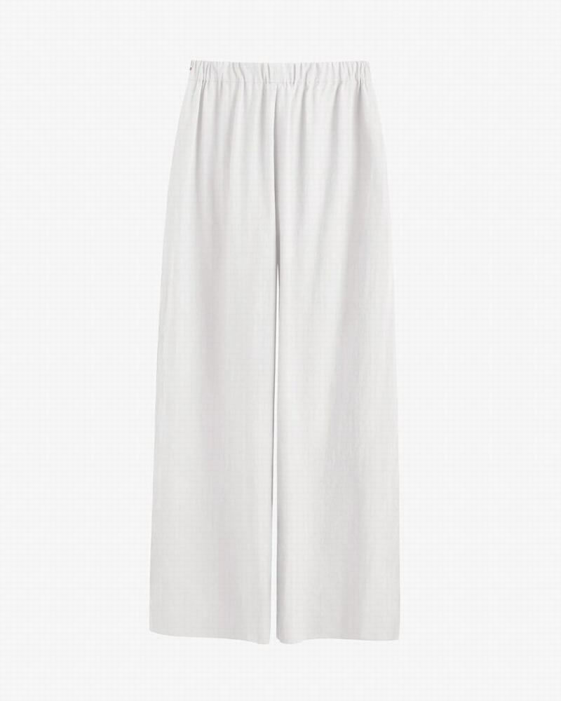 Pantalon Cuyana Linen Anchos Leg Mujer Blancas | RFO9011TS