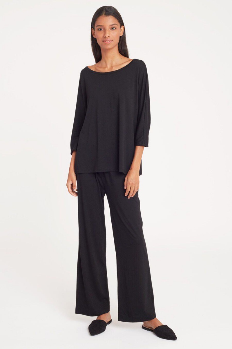 Pantalon Cuyana Organic Pima Classic Mujer Negras | KGX2117UY