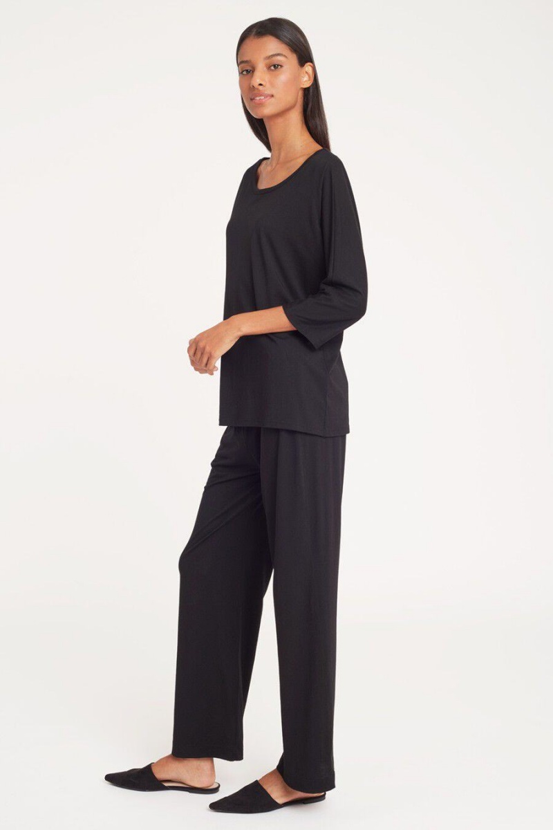 Pantalon Cuyana Organic Pima Classic Mujer Negras | KGX2117UY