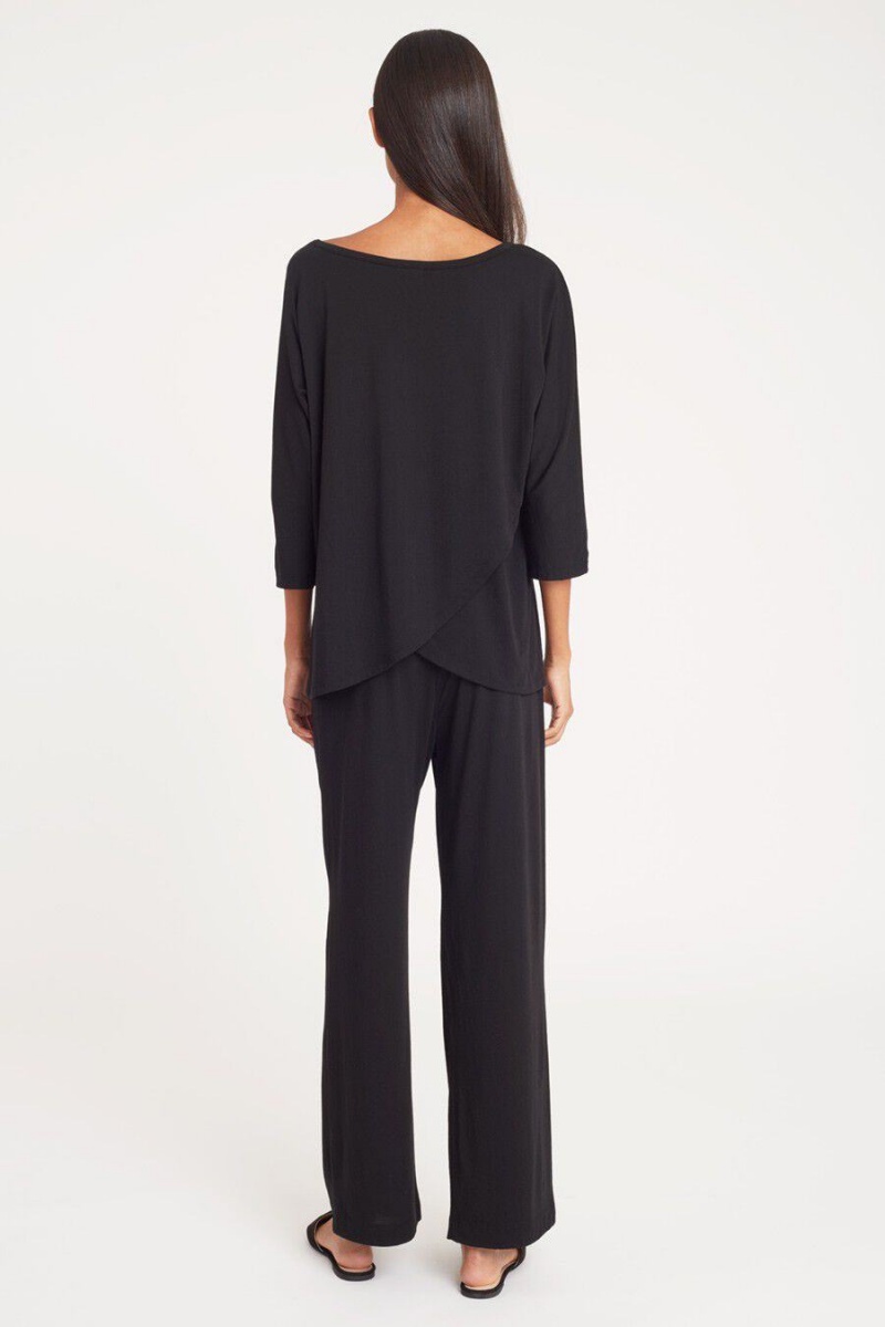 Pantalon Cuyana Organic Pima Classic Mujer Negras | KGX2117UY
