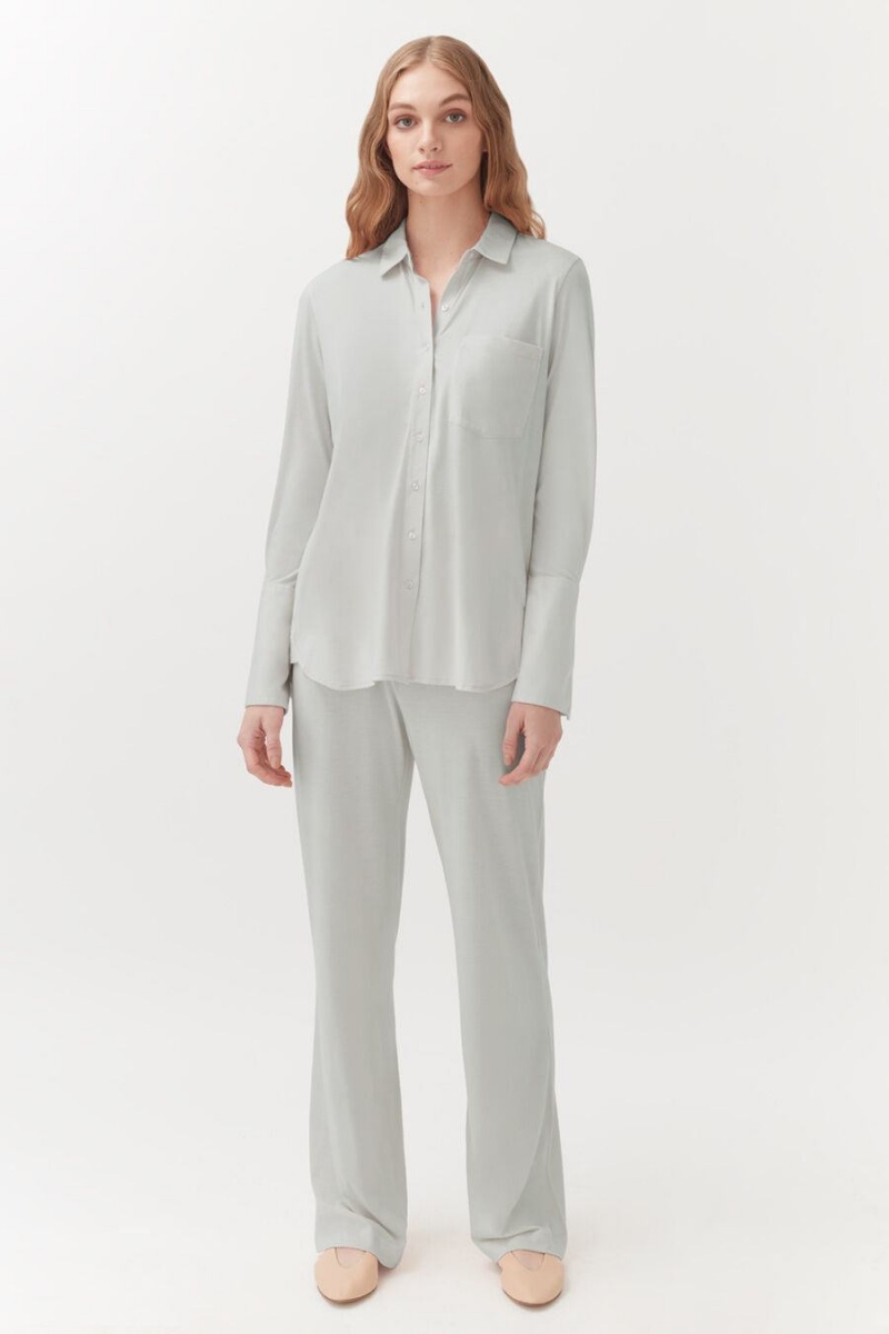 Pantalon Cuyana Organic Pima Classic Mujer Gris | UBG1686FT