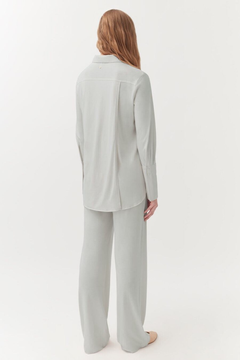 Pantalon Cuyana Organic Pima Classic Mujer Gris | UBG1686FT