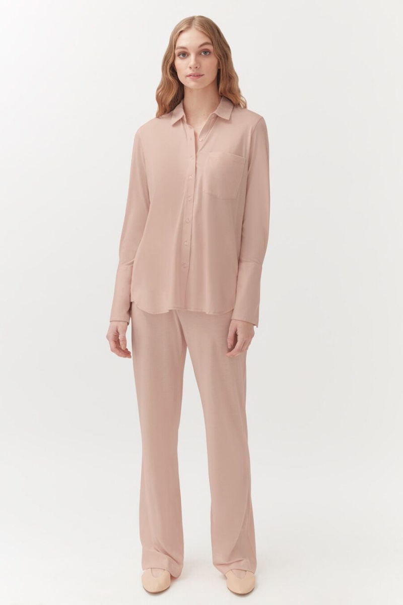 Pantalon Cuyana Organic Pima Classic Mujer Rosas | RJX3727TW