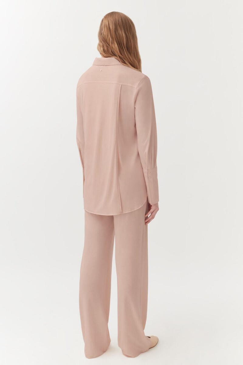 Pantalon Cuyana Organic Pima Classic Mujer Rosas | RJX3727TW