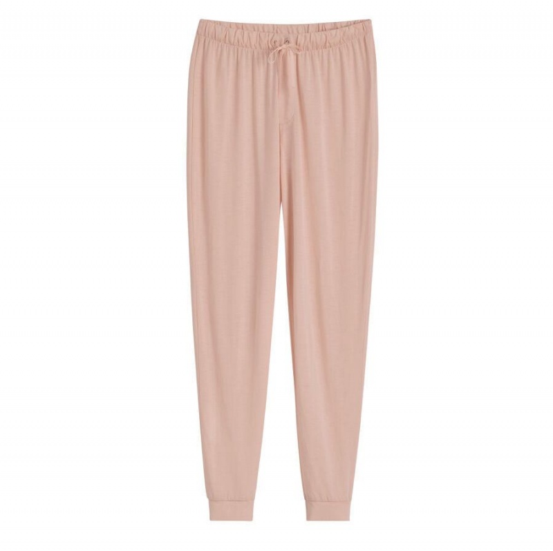 Pantalon Cuyana Organic Pima Tapered Mujer Rosas | FEW8392NO