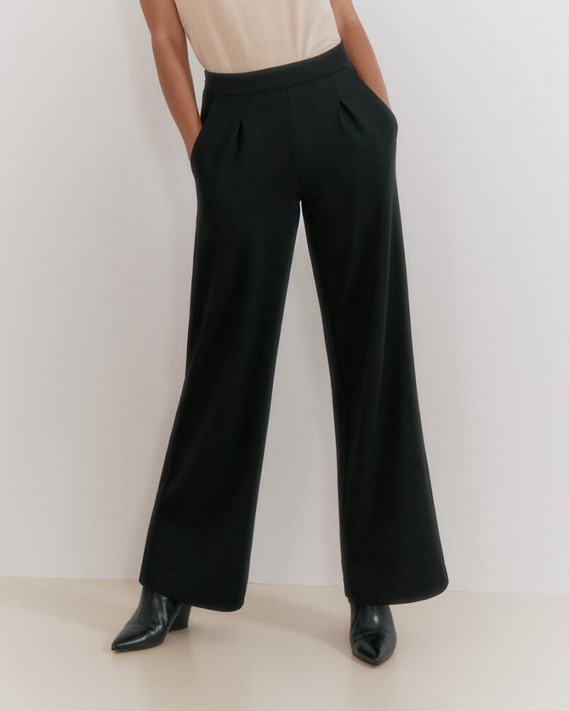 Pantalon Cuyana Ponte Anchos-Leg Mujer Negras | LJD7596GL