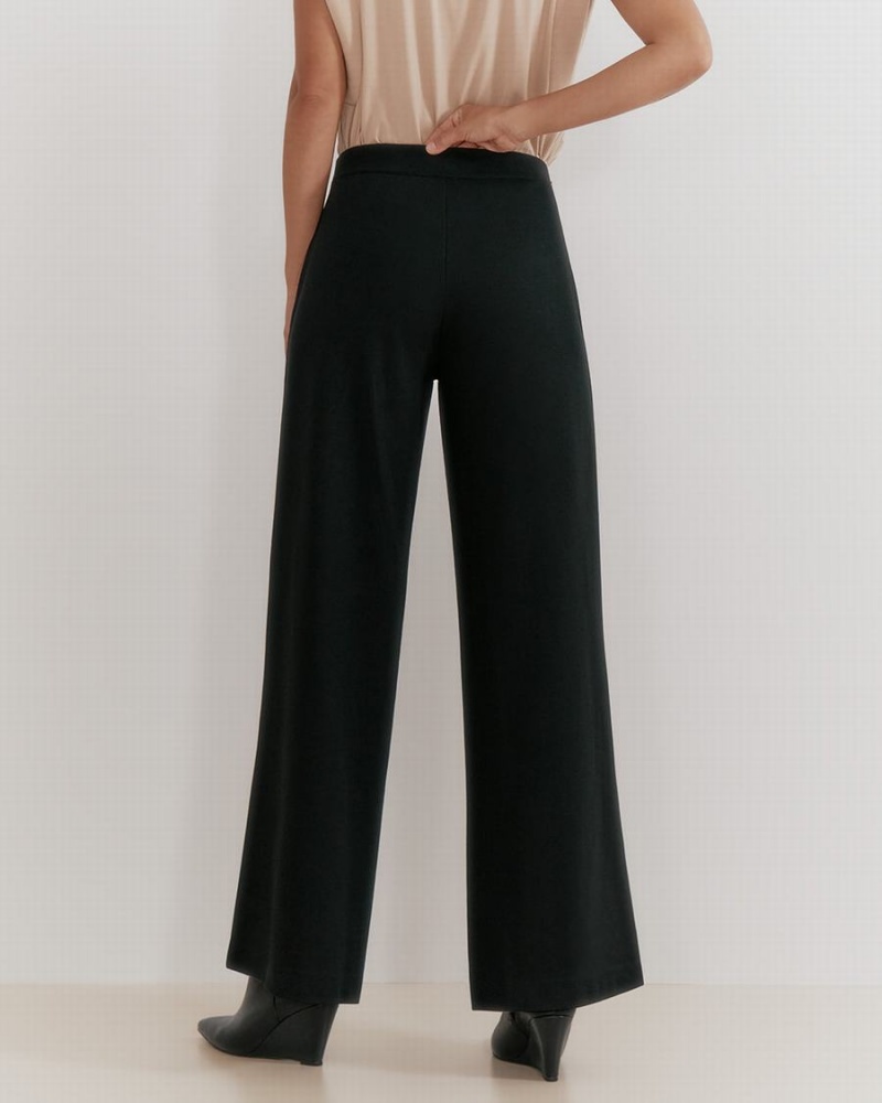Pantalon Cuyana Ponte Anchos-Leg Mujer Negras | LJD7596GL