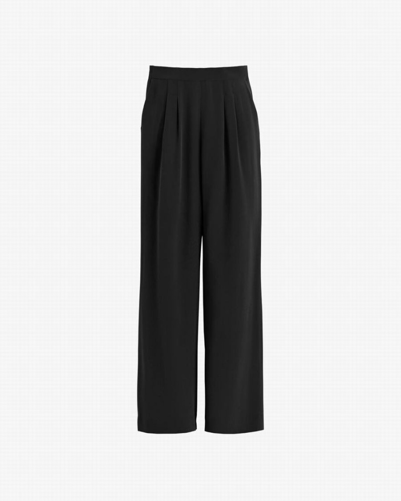 Pantalon Cuyana Silk Anchos-Leg Mujer Negras | KPF9022BM