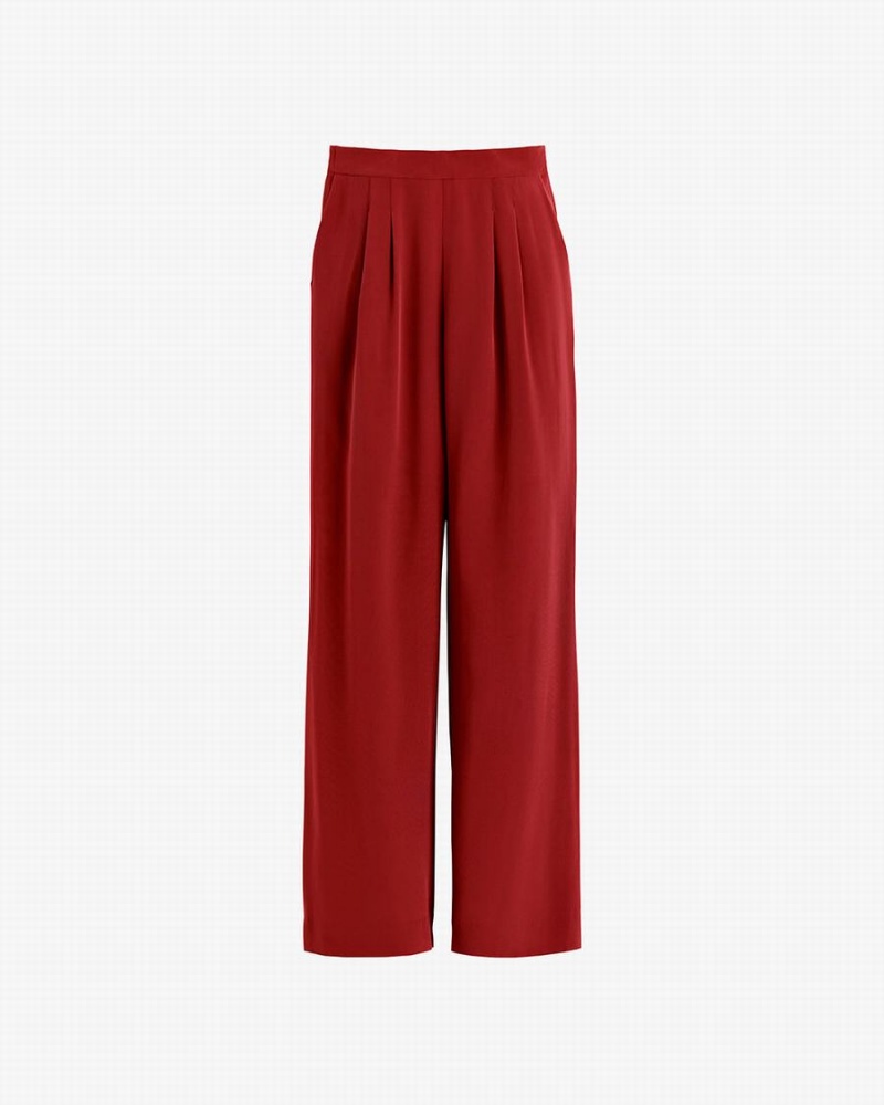 Pantalon Cuyana Silk Anchos-Leg Mujer Rojas | JKH2692KX