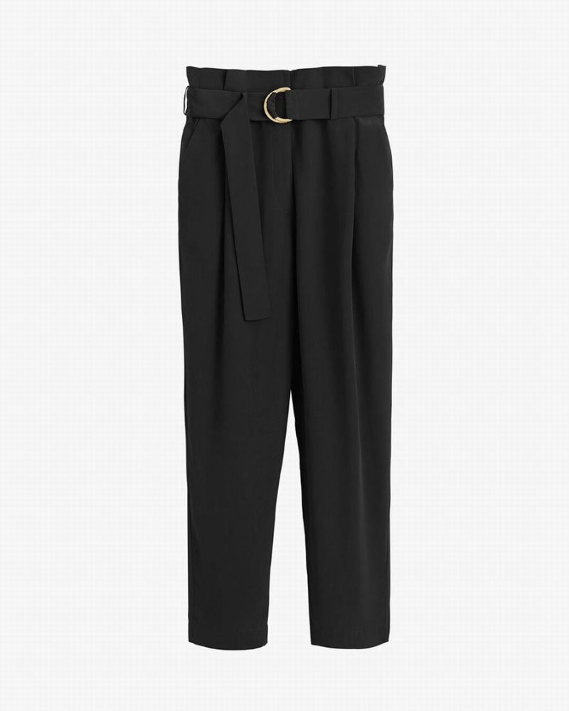 Pantalon Cuyana Silk Paperbag Mujer Negras | NTL546DK