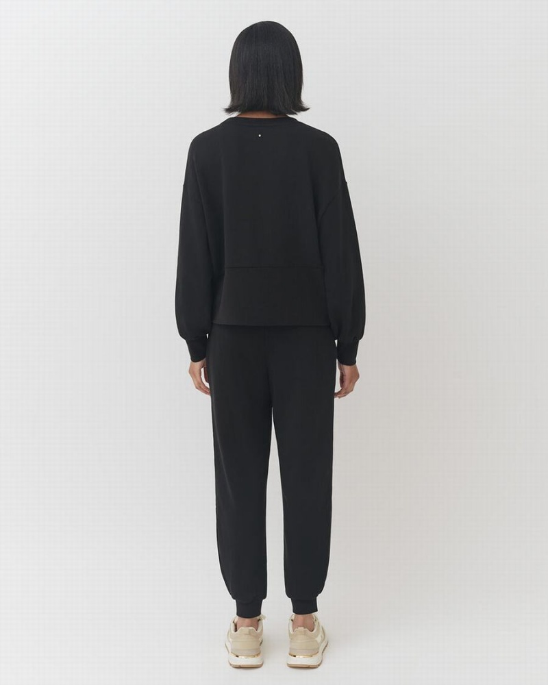 Pantalones Jogger Cuyana Terry Sculpted Mujer Negras | UWB343PA