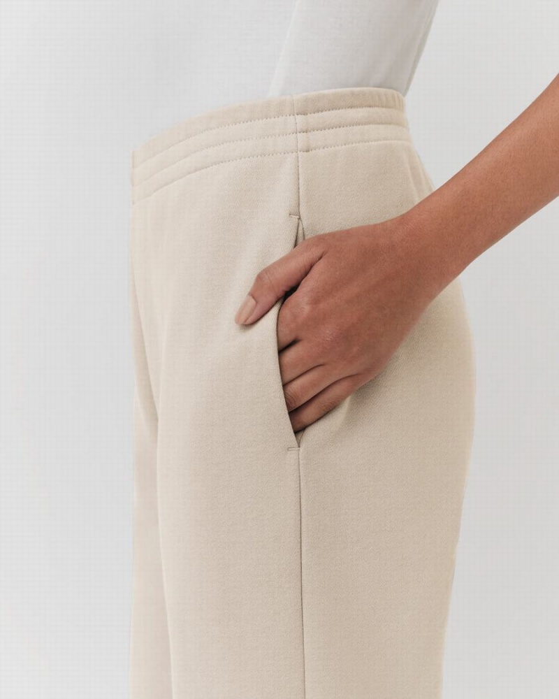 Pantalones Jogger Cuyana Terry Sculpted Mujer Creme Blancas | KVT8822TR