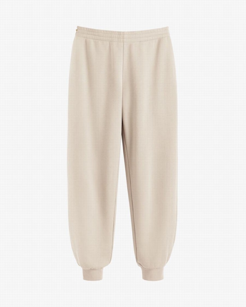 Pantalones Jogger Cuyana Terry Sculpted Mujer Creme Blancas | KVT8822TR