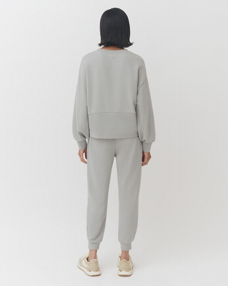 Pantalones Jogger Cuyana Terry Sculpted Mujer Gris | NVQ129IG