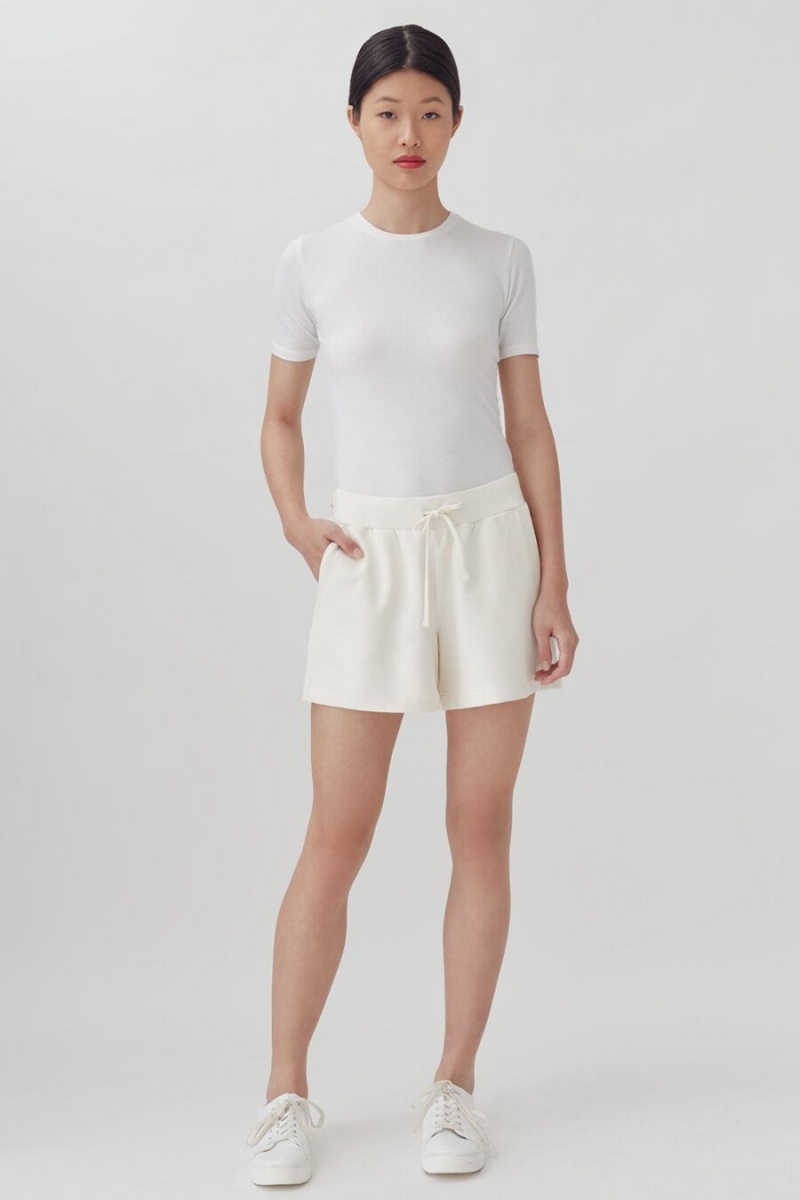 Short Cuyana French Terry Mujer Blancas | BWO5586CP