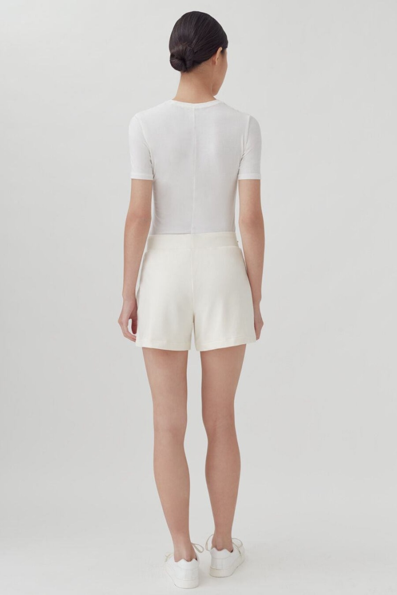 Short Cuyana French Terry Mujer Blancas | BWO5586CP