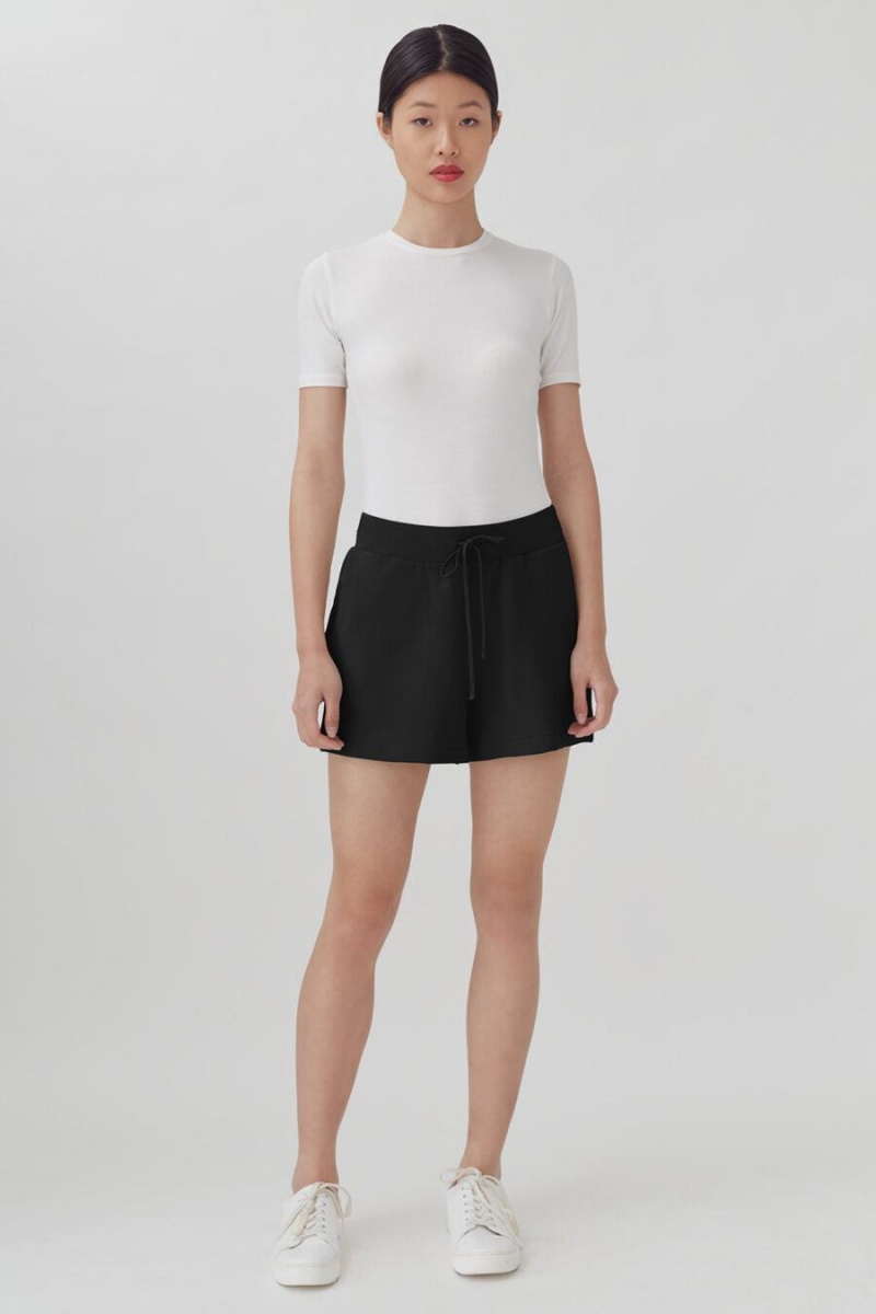 Short Cuyana French Terry Mujer Negras | YUV1994BE