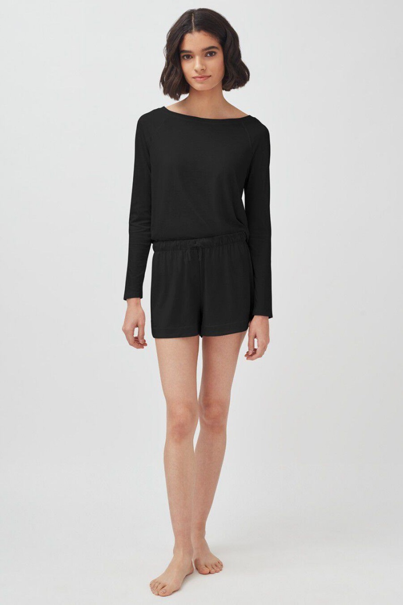 Short Cuyana Organic Pima Sleep Mujer Negras | LXY716PV