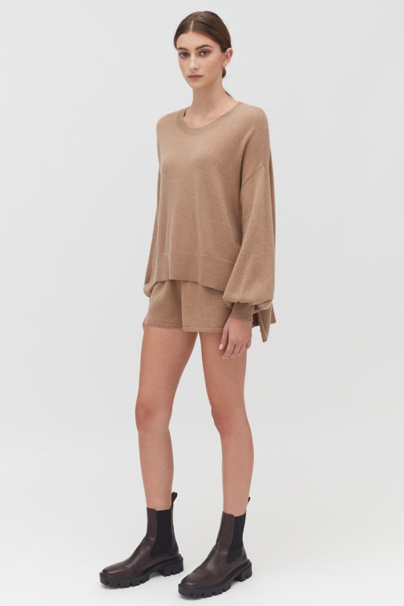Short Cuyana Single-Origin Cashmere Mujer Marrones | JQG2739QP