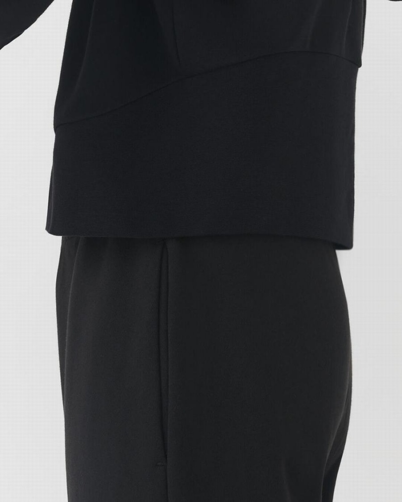 Sudadera con Capucha Cuyana Terry Zip Front Mujer Negras | IMZ1776YD