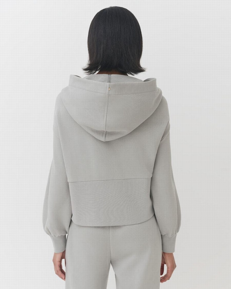Sudadera con Capucha Cuyana Terry Zip Front Mujer Gris | LTA9849YB